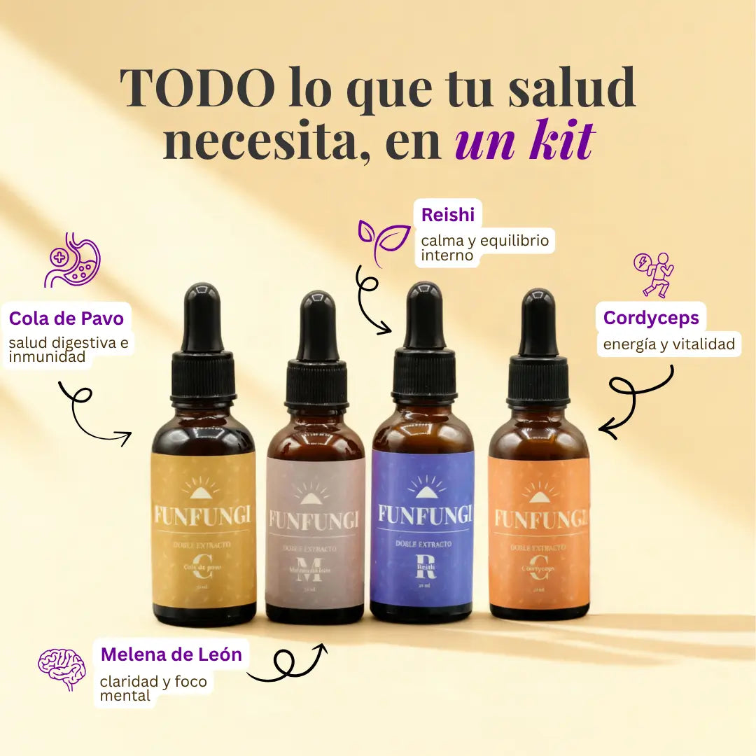 Pack de 4 Extractos de Hongos Adaptógenos - ¡Optimiza tu Bienestar! 30ml c/u