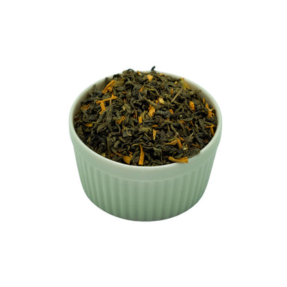 Té verde con jazmín y Cordyceps FunFungi, hojas sueltas en formato 100g, mezcla antioxidante con hongo adaptógeno.